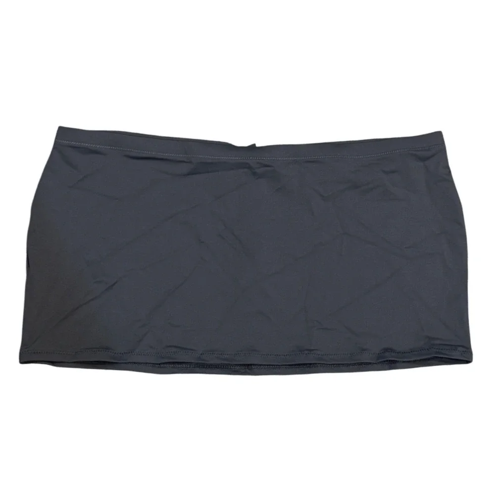 SKIMS Recycled Swim Micro Mini Skirt Gunmetal Grey Women's Size L NEW